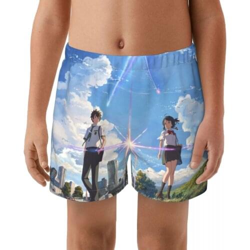 Your Name kid Printing Swimwear Shorts Swimming Breathable Built-In Beam Line Briefs Swimming Trunks Beach Wear