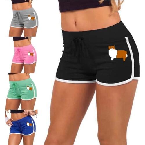 Summer Shorts Women High Waist Elasticated Fitness Leggings Push Up Gym Training Gym Tights Pocket Flowers Printing Short
