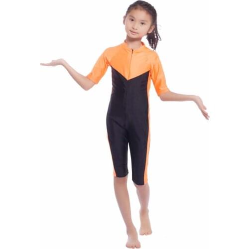 Girls Maillots De Bain Islamic Traje Natacion Mujer Burkini Muslim Swimsuit Half Sleeve Swimwear for Kids Modesty Clothing Mayo