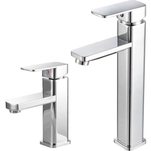 Copper Alloy Bathroom Basin Faucets Classic Vessel Bath Sink Water Tap Crane Single Handle Cold and Hot Mixer Tap Deck Mounted