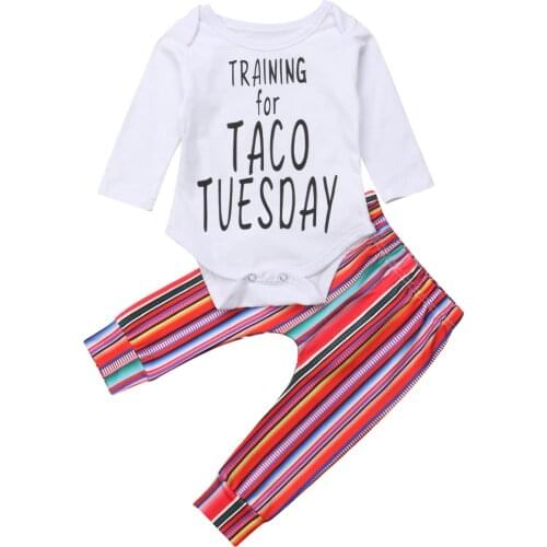 Fashion Colorful Newborn Infant Baby Girl Boy Outfits Clothes Set Romper Bodysuit+Pants Leggings