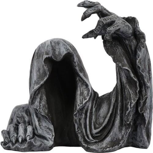 Halloween Man in Black Shape Desktop Ornaments Decor Creative Model for Home Indoor Desktop Decoration Art Crafts Props
