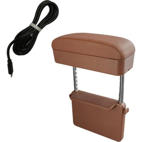 Upgrade Car Armrest Box Storage Adjustable Car Elbow Support Case with USB Line