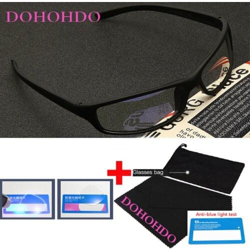 DOHOHDO 2021 Anti Blue Light Glasses Men Women Vintage Oval Eyeglasses Male Black Computer Gaming Eyewear Optical Frame UV400