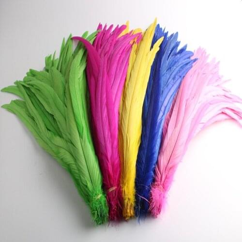 Wholesale 100PCS/lot 35-40CM Natural Rooster Tail Feathers For Crafts Cheap Christma Diy Pheasant Feathers Decoration Plume