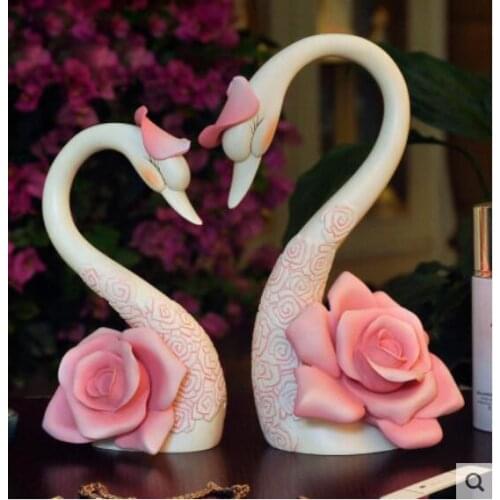 Send bestie friend wedding gift practical creative wedding valentines day gift romantic and lovely lovers swan display