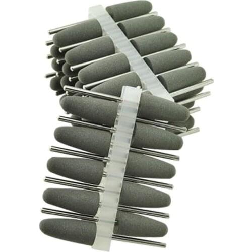 50pcs Silicone Rubber Polishers Diamond Polishing Burs 2.35mm Gray Dental Tools