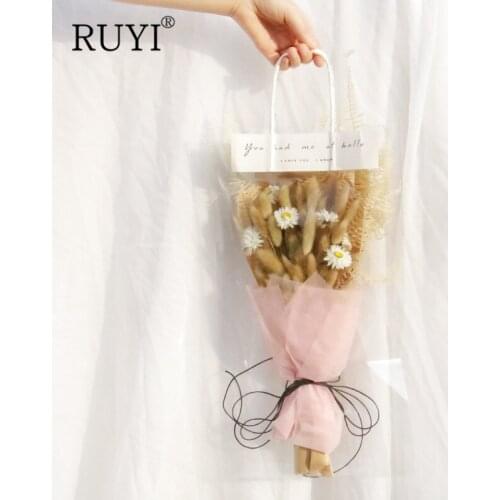 DIY Rabbit Tail Grass Daisy Mix Dried Flowers Gift Bag Dry Bouquet Birthday Valentines Day Christmas Gift Home Decor Ornaments