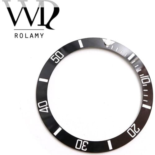 Rolamy Wholesale Replacement Black With White Writings Ceramic Bezel 38mm Insert made for Rolex Submariner GMT 40mm 116610 LN