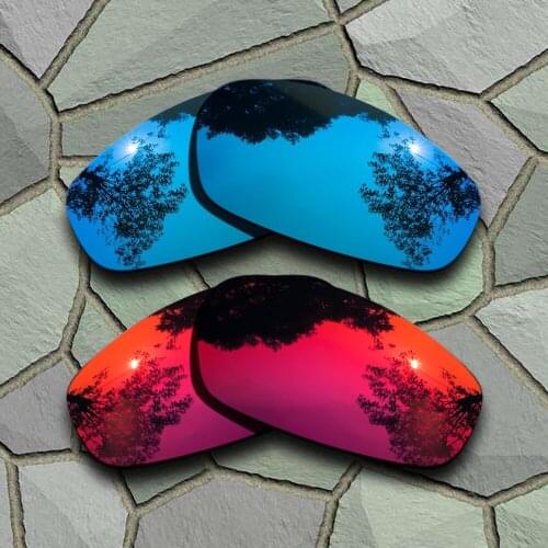 Sky Blue&Violet Red Sunglasses Polarized Replacement Lenses for Oakley Split Jacket