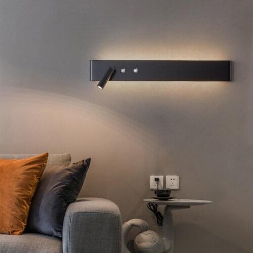 Modern Adjustable Wall Lamp Creative Reading bedroom Bedside light Northern Europe Led living room With switch Wall Lights