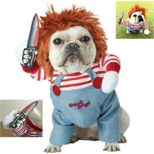 Pet Dog Funny Clothes Dogs Cosplay Costume Halloween Christmas Comical Outfits With Wig Set Pet Cat Dog Festival Party