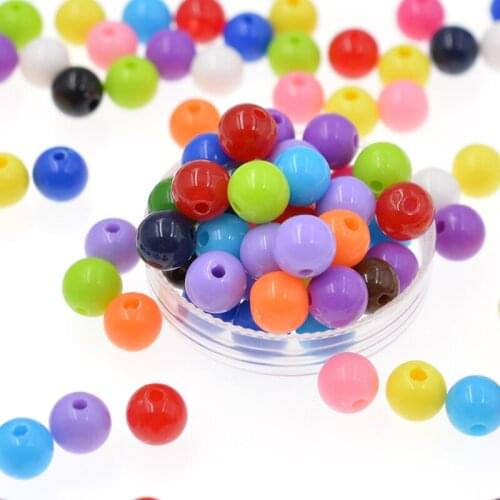 Dark Glossy Multi Colors 6/8/10mm Acrylic Beads Ball Spacer Charms Beads for Jewelry Makeing Bracelet Necklace DIY
