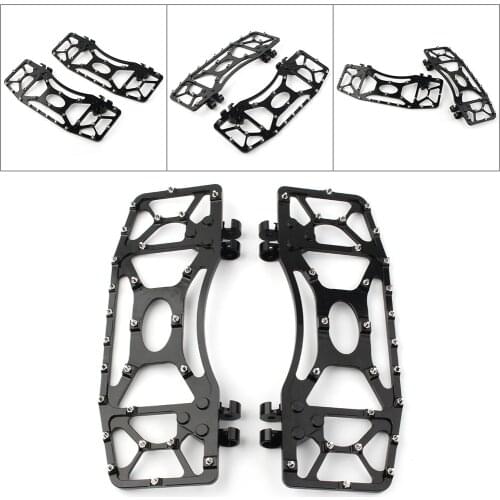 1Pair Black Motorcycle Wide Foot Pegs Floorboard Floor Board MX Style For Harley Davidson Touring Electra Road Glide Dyna FLD