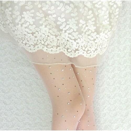 1 Pair Sparkle Jeweled Diamond Crystal 15D Thin Shimmer Rhinestone Tights Pantyhose 20colors