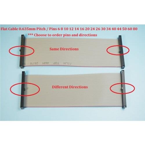 100pcs 1.27 Box Header SMT 2x5 Position Plus 1.27 mm IDC Flat Cable Same Sides 100mm Length