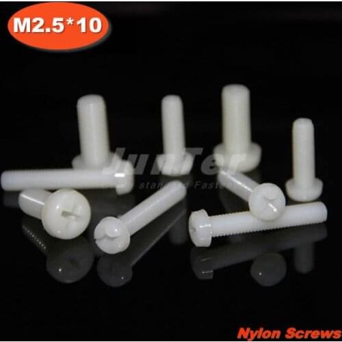 1000pcs/lot DIN7985 M2.5*10 Nylon Phillips Pan Head (Cross recessed pan head) Machine Screws