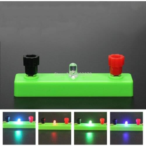 1pcsPreliminary Physics and Electricity Experiment Equipment DIY Technology Manufacture of Seven-color Light Emitting Diode Lamp