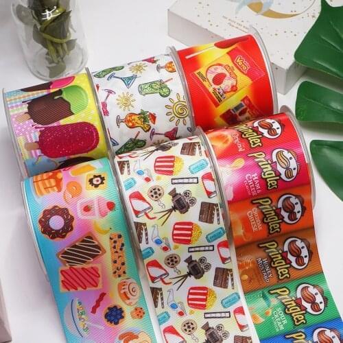 3 Inch 75 MM Cartoon Printed Grosgrain Ribbons For Bows Craft Suppliers 55717