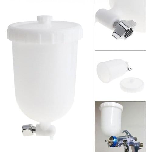 400ml Spray Gun Paint Cup ABS Plastic Pot with 1/4'' Interface Diameter Internal Thread for Holding Liquid new