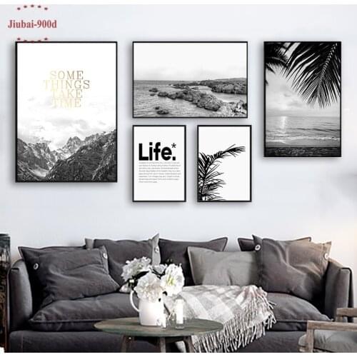 900D Modular Pictures Canvas Painting Landscape Wall Pictures For Living Room Nordic Scenery Photography BW007