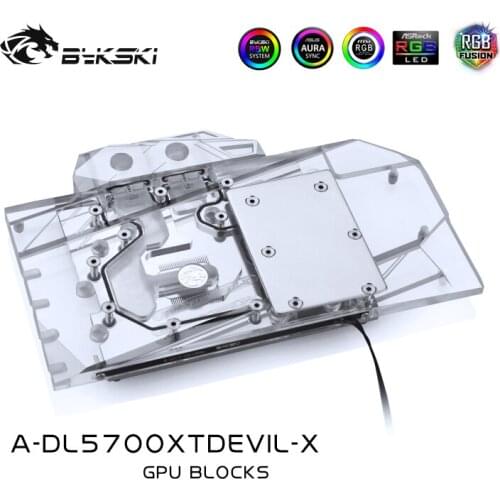 Bykski A-DL5700XTDEVIL-X graphics card cooling water block for Dylan 5700XT Red Devil/Red Dragon