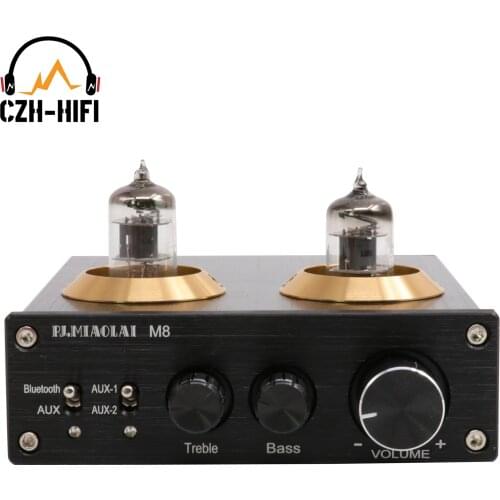 1set PJ.MIAOLAI M8 Mini Digital Bluetooth Vacuum Tube Amplifier Desktop AMP HiFi Audio Sound Improve CD Player PC DVD TV DIY