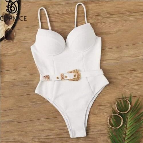 CUPNICE White One-piece Swimwear