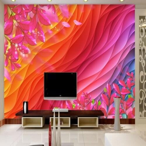 Dropship Colomac Floral Wallpaper Colorful Colorful Leaves Maple Wall Wallpaper Bedroom Papel Para Pared Wallpapers Home Decor