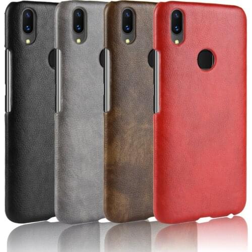 For Vivo V 9 Vivo Y85 Retro Litchi Leather Texture Hard PC Phone Case For Vivo V9 Vintage case