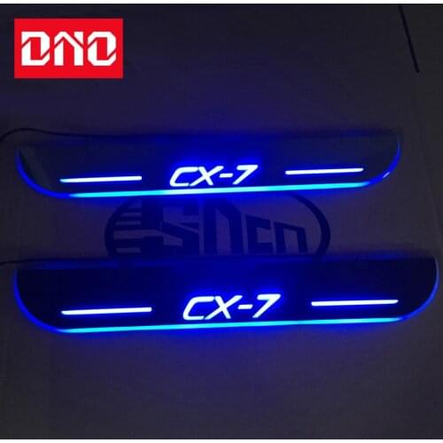 DNO Pedal LED Car Light Door Sill Scuff Plate Pathway Dynamic Streamer Welcome Lamp For Mazda CX-7 CX7 2015 2016 2017 2018