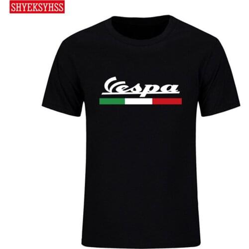 Vespa green white red mens Tshirt retro classic scooter summer brand T shirt mens fashion motorcycle series clothing T-shirt