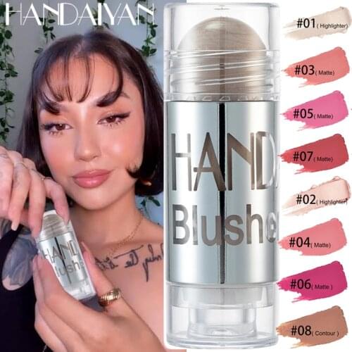 HANDAIYAN Highlighter Sticks Cheek Blusher Shimmer Blush Stick Face Makeup Long-lasting Highlighter Bronzer Contour Cream