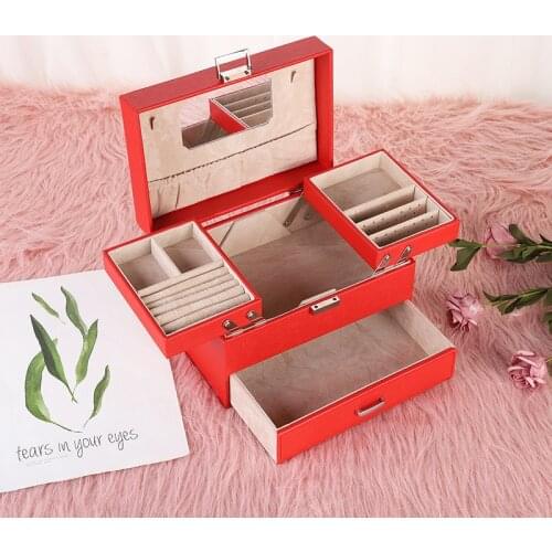 Classic simple cosmetic storage box double drawer cosmetic storage box home simple jewelry box high fashion jewelry box