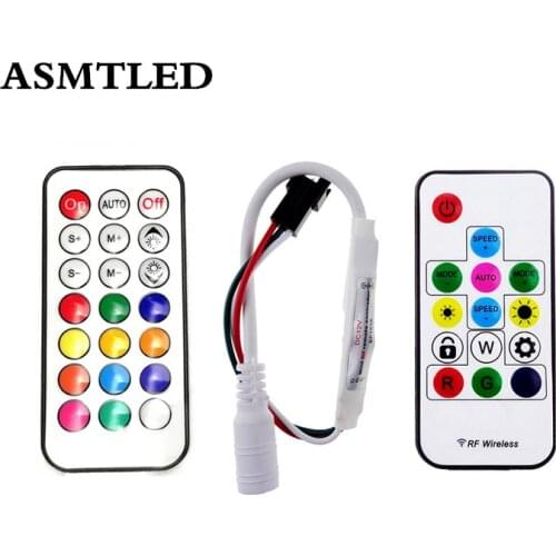 DC 5V 12V 24V LED Pixel Strip Controller RF 14key 21key Controller For WS2812B WS2811 WS2812 SK6812 UCS1903 Pixel Strip Lamp
