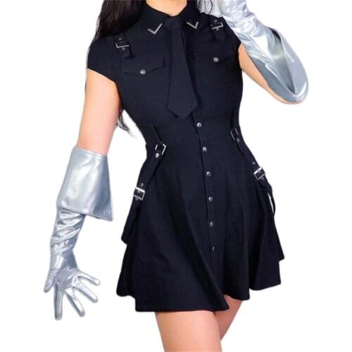 LATEX LONG GLOVES Faux Patent Leather 26" 65cm Deepth Cut Flip Foldover Silver Women Party Long Leather Gloves WPU210