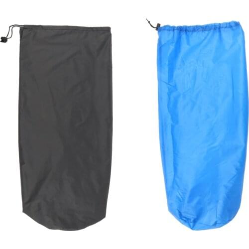 Lightweight Durable Drawstring Stuff Sack Sleeping Pad Mat Blanket Storage Bag for Outdoor Camping Blue/Grey