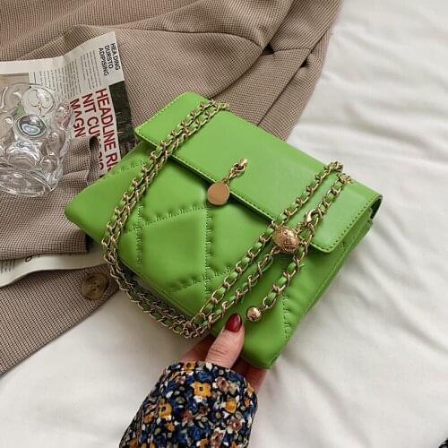 Green Small Pu Leather Flap Crossbody Bags For Women 2021 Summer Ladies Fashion Trend Sweet Shoulder Handbags Designer