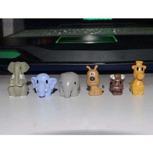 Super mini small adorable animated cartoon giraffe / elephant / Buffalo Model Toys Decoration pvc figure 6pcs/set