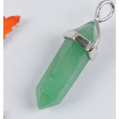 Natural Green Aventurine Bead Lucky Point GEM Pendant Jewelry For Gift S1166