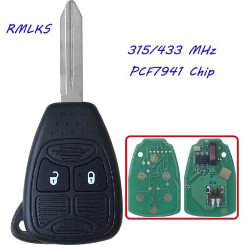 New KEYLESS REMOTE HEAD FOB 2 Button 315Mhz/433Mhz ID46 for Chrysler For Dodge 300C Calibre Nitro Voyager M3N5WY72XX OHT692427AA