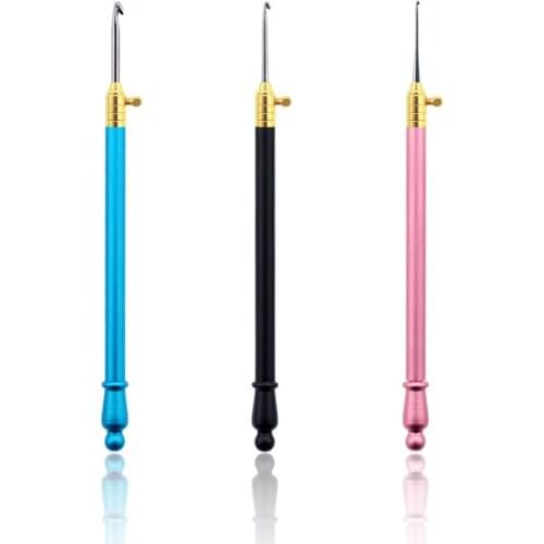 Colorful Metal Handle with 10Pcs interchangeable Head Lace Knitting Handmade DIY Small Crochet Hook