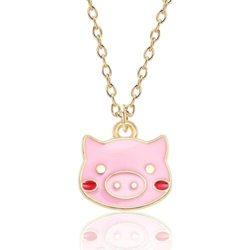 The Latest Cute Shape Piglet Beautiful Girl Necklace Pink White Black Three Color Optional Summer Jewelry Gift Essentials