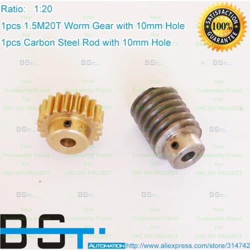 New Arrival 1.5M-20T reduction ratio:1:20 copper worm gear metal worm reducer transmission parts # gear hole:10mm rod hole:10mm