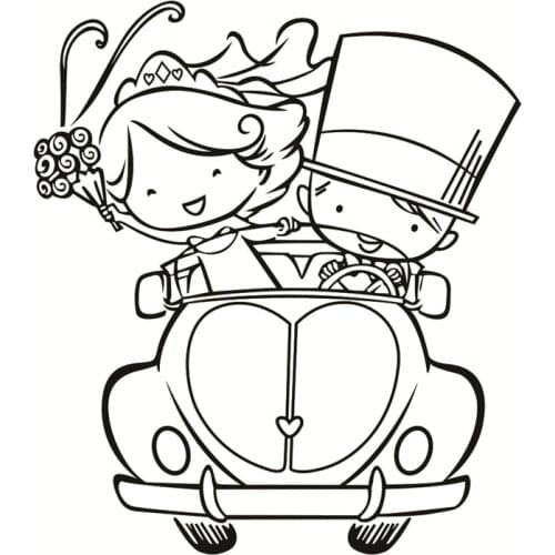 Couple wedding Transparent Clear stamp and cutting dies DIY Silicone Seals Scrapbooking / Card Making/Photo Album Decoration