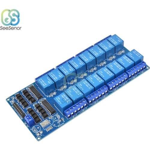 DC 5V 12V 16 Channel Relay Module Interface Board With Optocoupler Protection LM2576 Power for Arduino DIY Kit