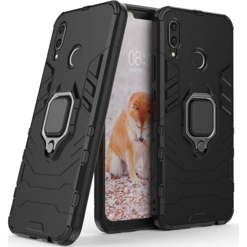 Armor Shockproof Ring Holder Case For Huawei Nova 3 Hard PC Soft TPU Hybrid Rugged Back Cover