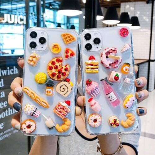 3D Clear Phone Case For iphone 12 pro max case on iphone 11 Xr xs SE2 6 7 8 plus mini Woman Cases Epoxy Soft Silicone Back Cover