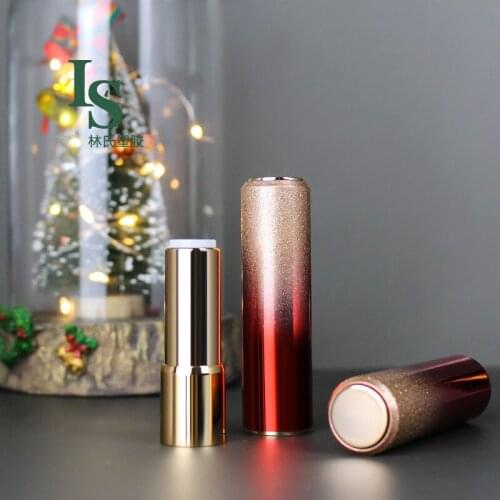 Empty Lipgloss Tube Smokey Gradient Red Gold Round Lip Tubes Lipstick Tubes Travel Refillable Bottles