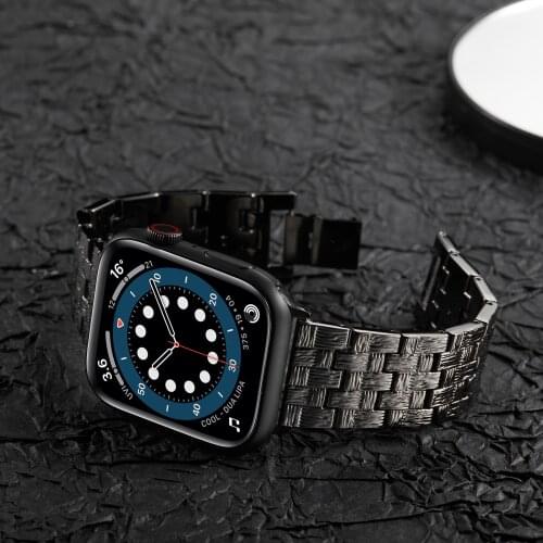 For Apple Watch Band 6 5 4 3 2 1 SE Band Luxury Metal Stainless Steel Strap for iWatch 44mm 40mm 42mm 38mm Bracelet